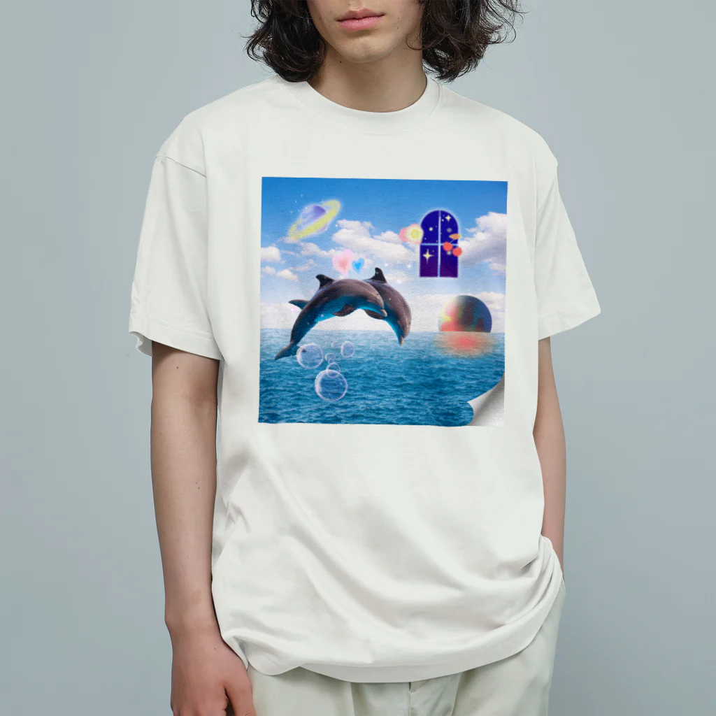 𝙈𝙊𝙈𝙊'𝙨 𝙎𝙝𝙤𝙥のイルカと遊ぼう Organic Cotton T-Shirt