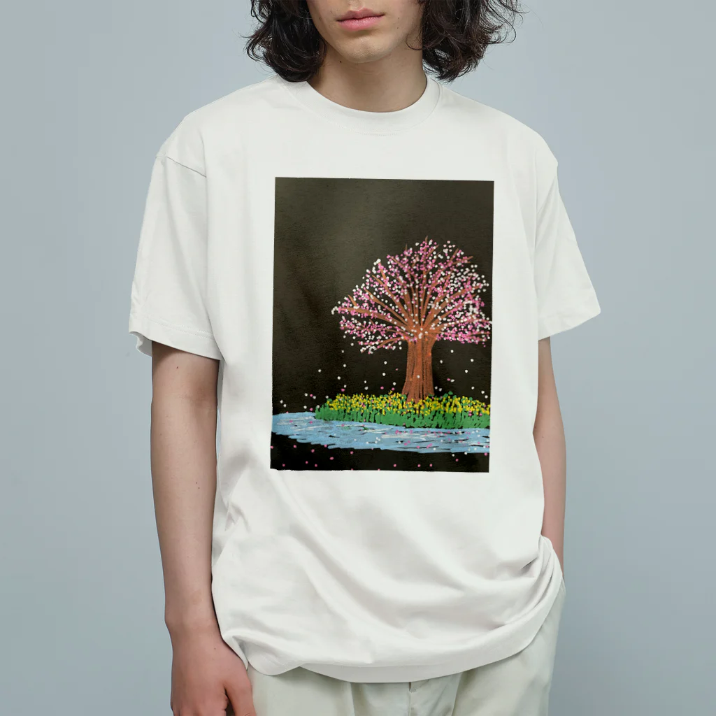 ちくわ村の桜 オーガニックコットンTシャツ