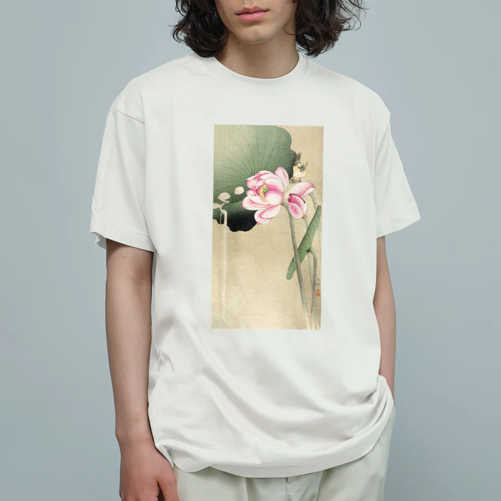 MUGEN ARTの小原古邨　蓮と雀　Ohara Koson / Songbird and Lotus Organic Cotton T-Shirt