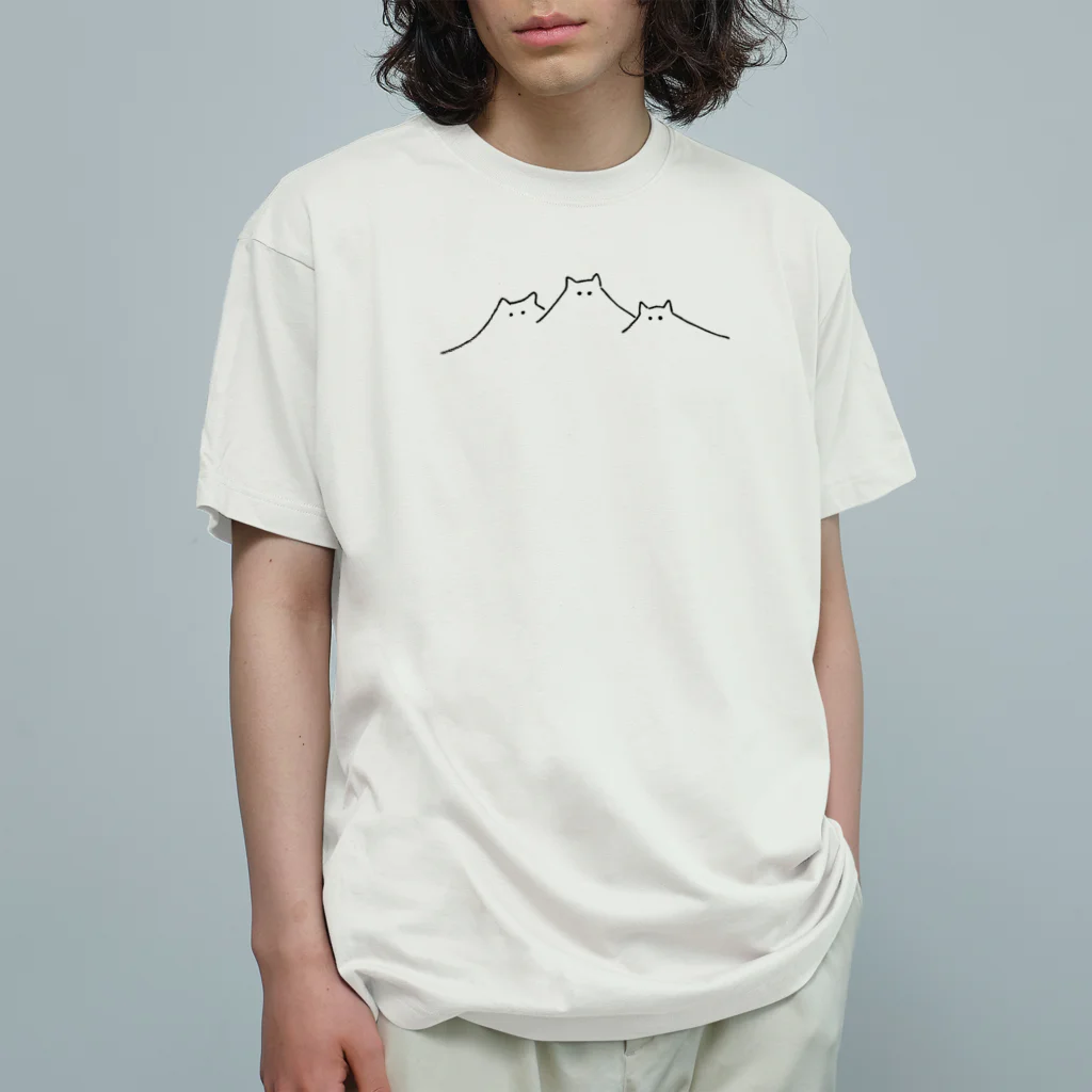 ねこやにわとりやのねこ連山 Organic Cotton T-Shirt