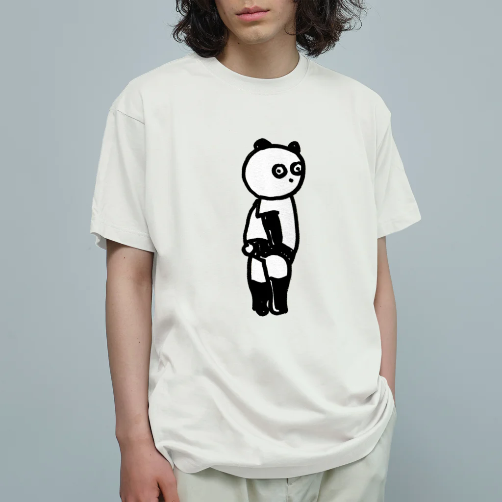 どろん堂のパンダのようでそうでもないパン子ちゃん　01 オーガニックコットンTシャツ