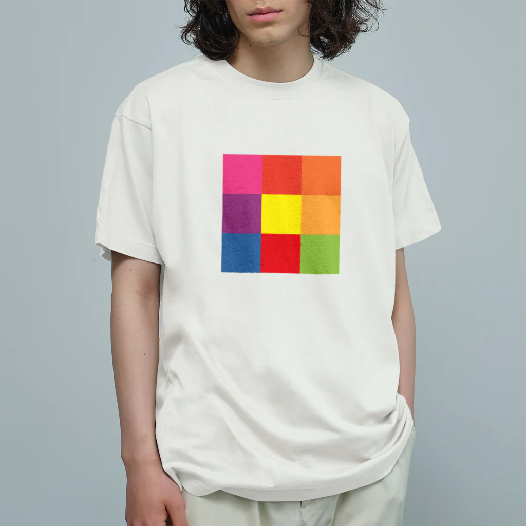 3×3 のドット絵の笑う花 - 3×3 のドット絵 オーガニックコットンTシャツ