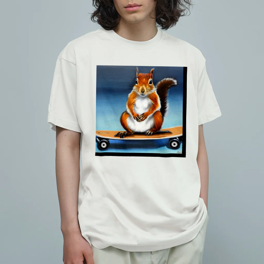 steventshirtsのスケートボードのリス オーガニックコットンTシャツ