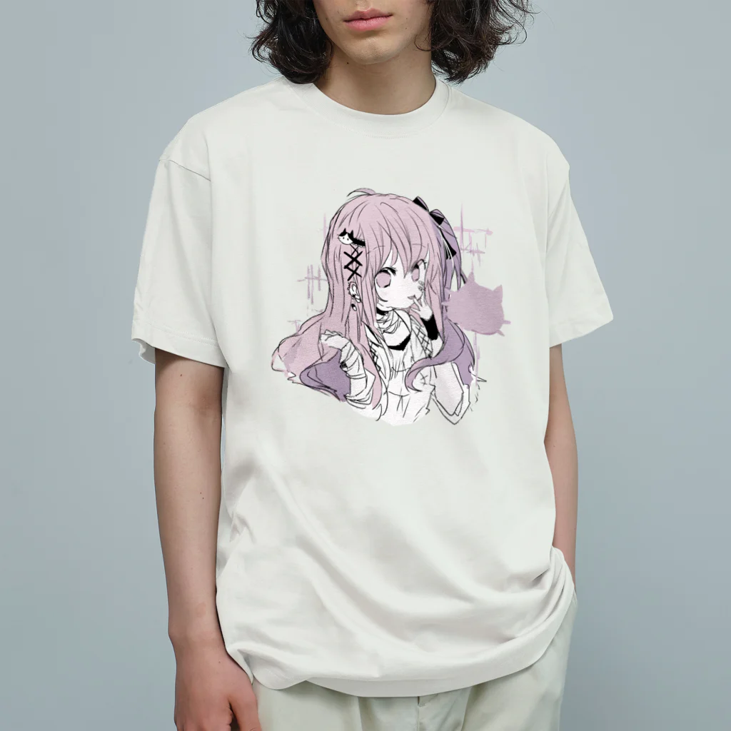 blossomのピンク✖紫系の地雷女の子 Organic Cotton T-Shirt