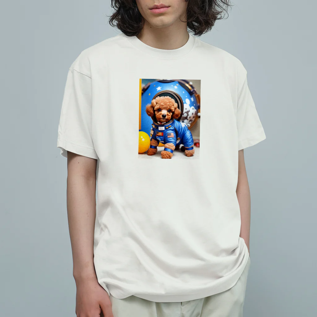 Pet_Charmの宙飛行士のような姿で登場!! オーガニックコットンTシャツ