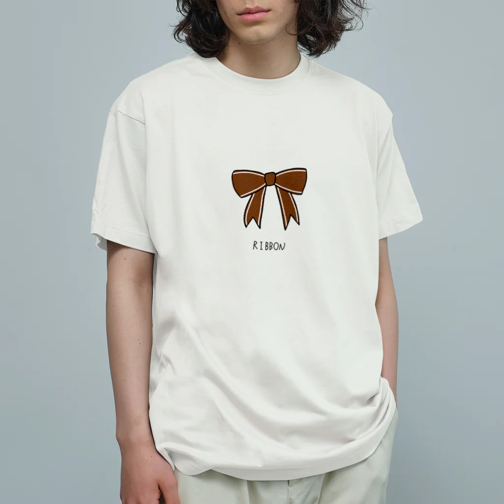 とある丸眼鏡の描き散らしのRIBBON_透明 Organic Cotton T-Shirt