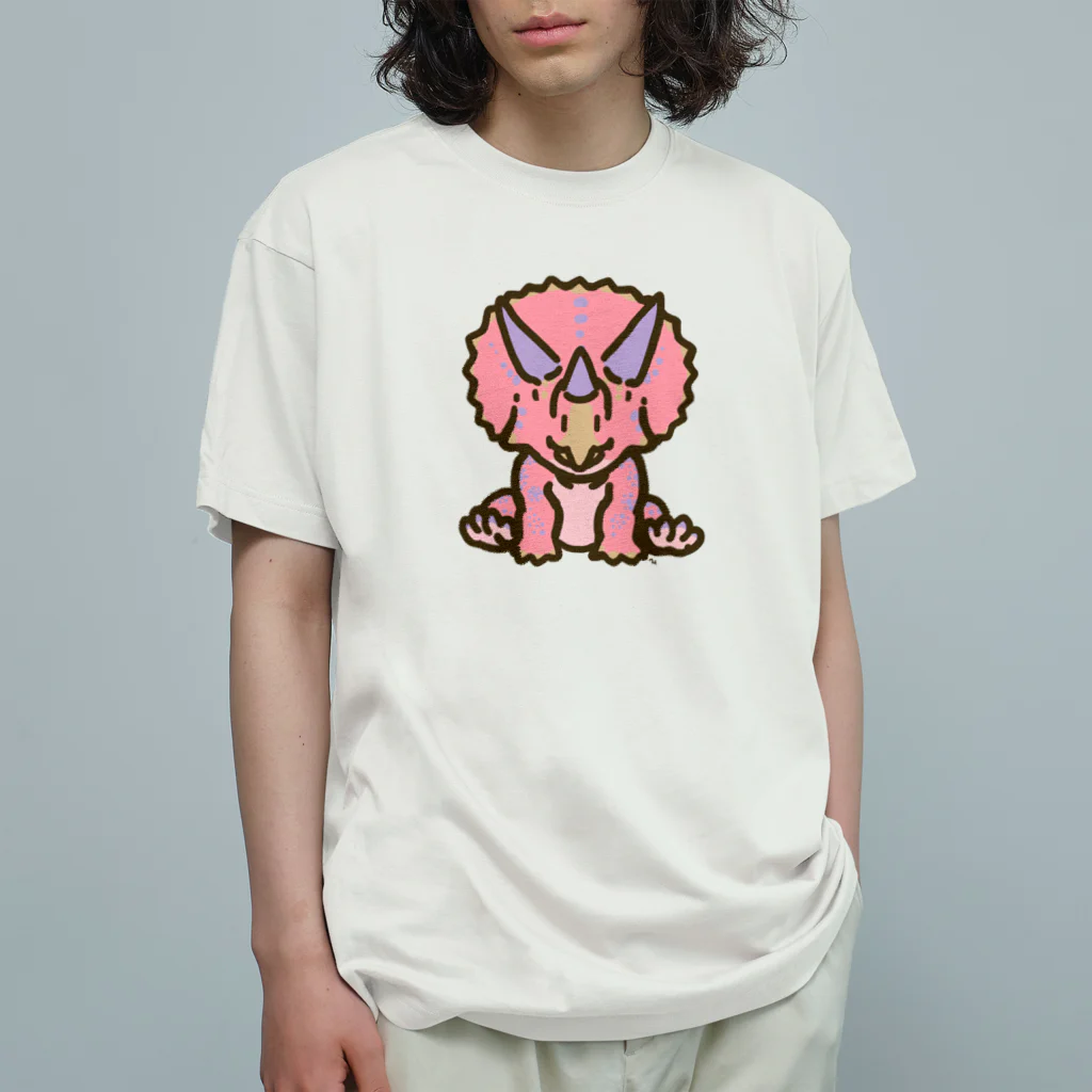 segasworksのホリドゥスちゃん（ゆるトリケラトプス ） オーガニックコットンTシャツ