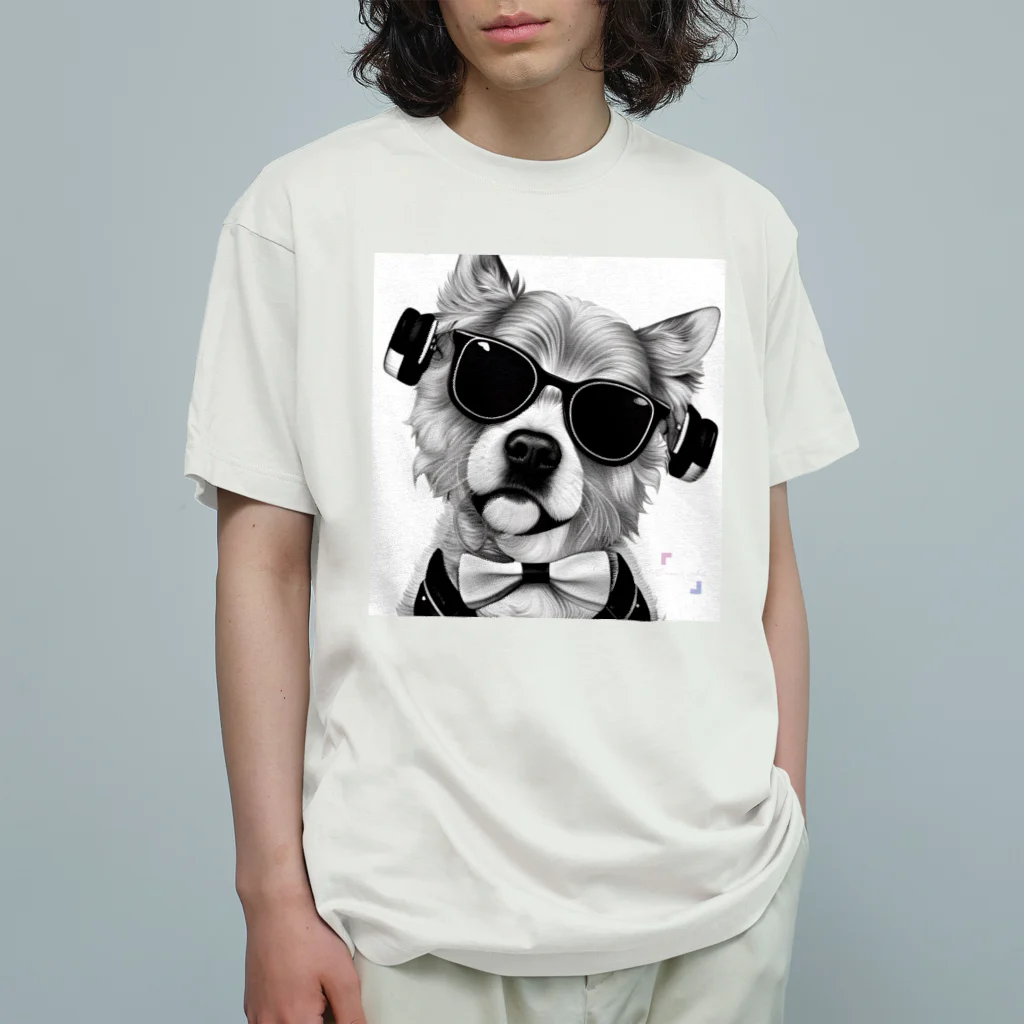 Connect Art SUZURI STOREのConnect Art 003 Dog オーガニックコットンTシャツ