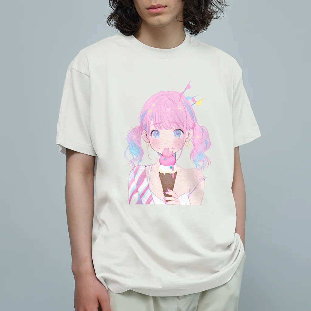 ヤバいTシャツ屋しゃんの暑い夏はアイスだ005 オーガニックコットンTシャツ