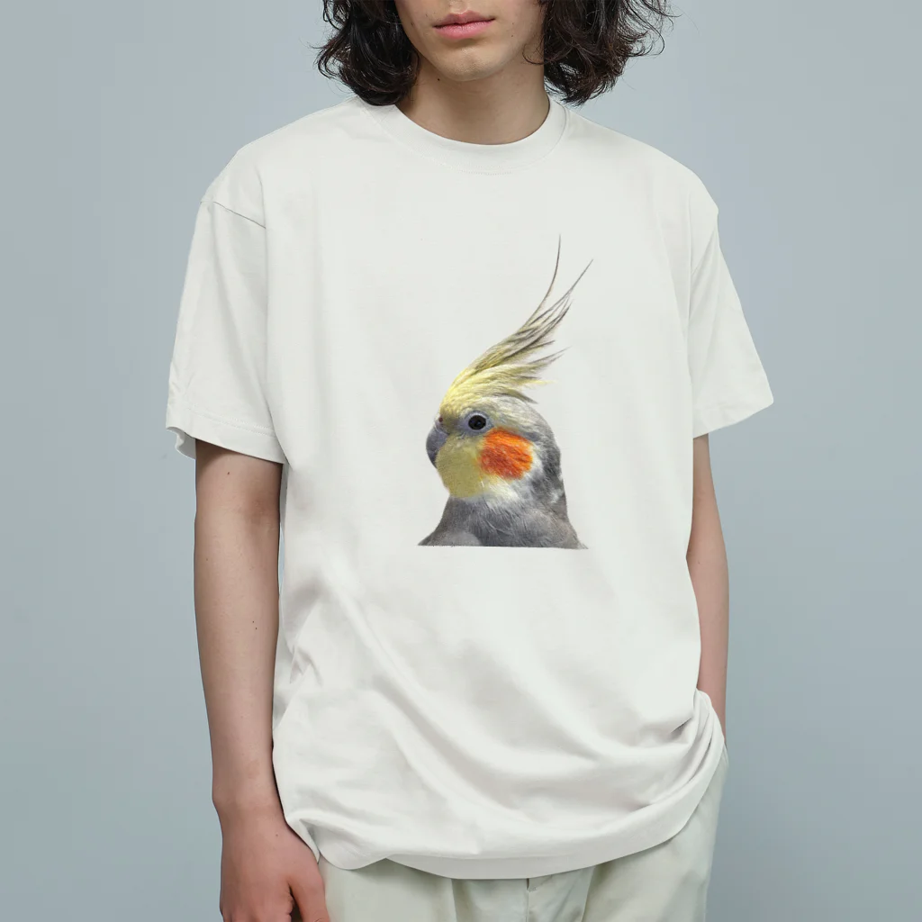 オカメ日記chのオカメインコのグッズ オーガニックコットンTシャツ