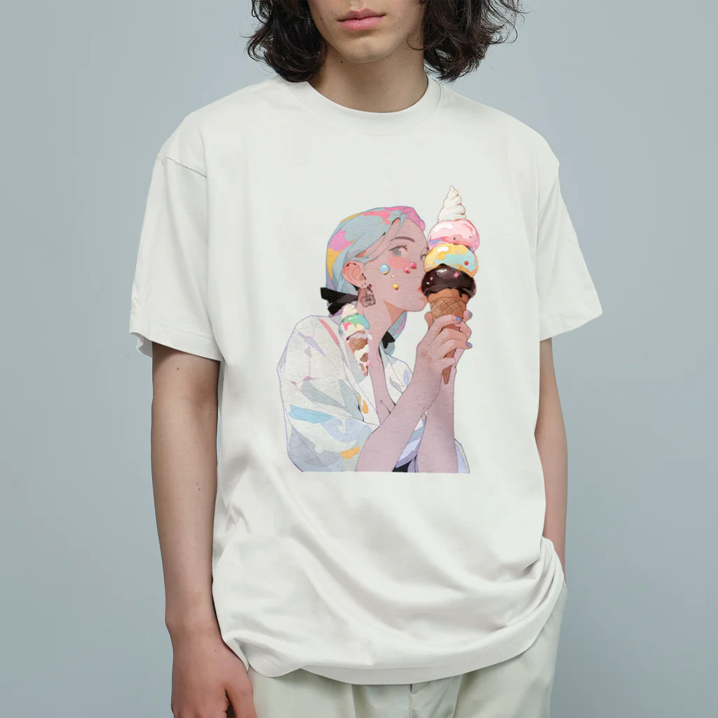 ヤバいTシャツ屋しゃんの暑い夏はアイスだ011 Organic Cotton T-Shirt