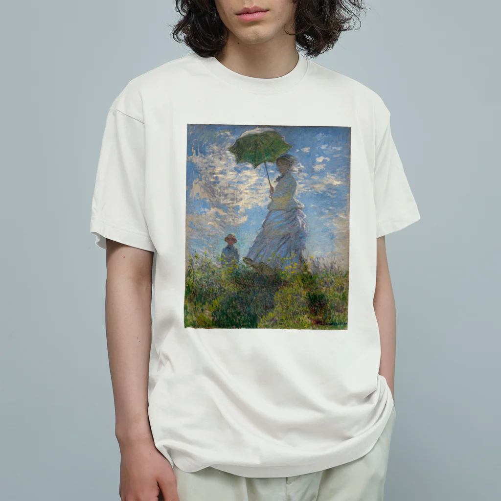 世界美術商店の散歩、日傘をさす女性 / Woman with a Parasol - Madame Monet and Her Son Organic Cotton T-Shirt