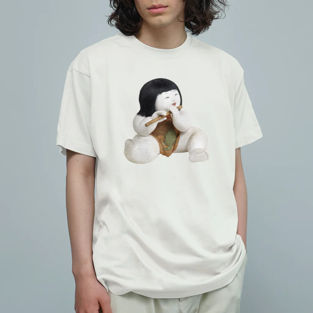 メディア木龍・谷崎潤一郎研究のつぶやきグッズのお店の御所人形 笛吹き童子 Organic Cotton T-Shirt