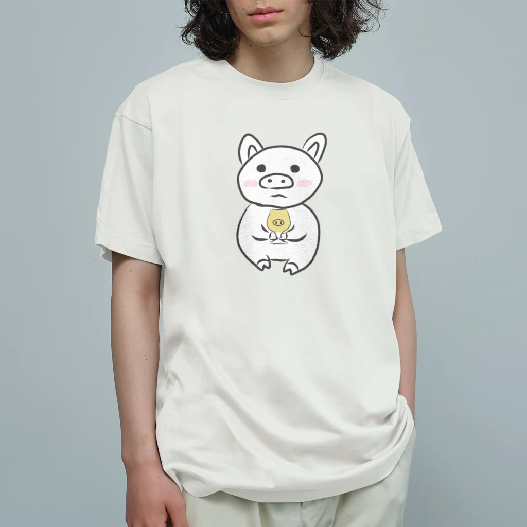 乾杯待ちのぶたの乾杯待ちのぶた　カラーver. オーガニックコットンTシャツ