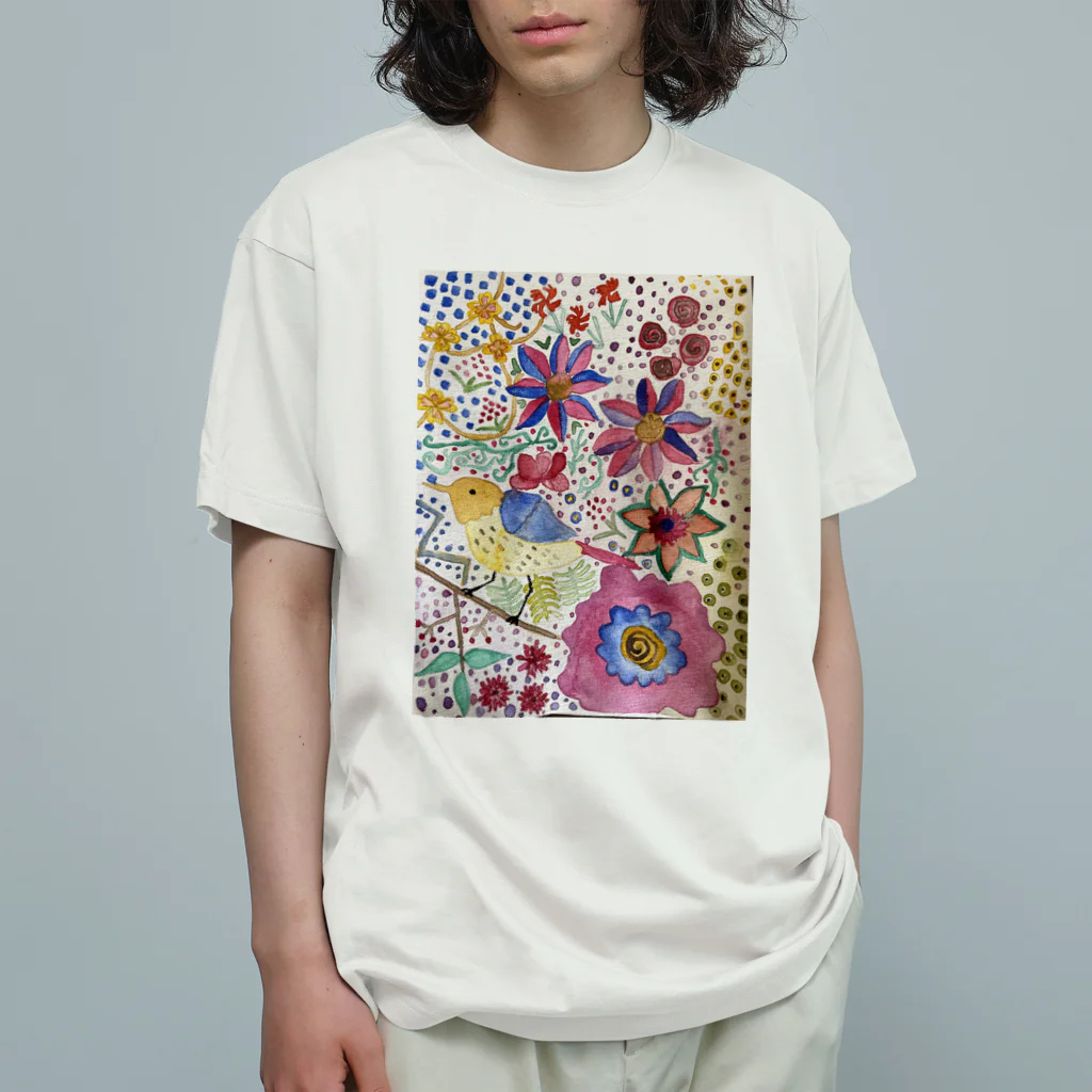 P R A Y .の鳥と花のよろこび Organic Cotton T-Shirt