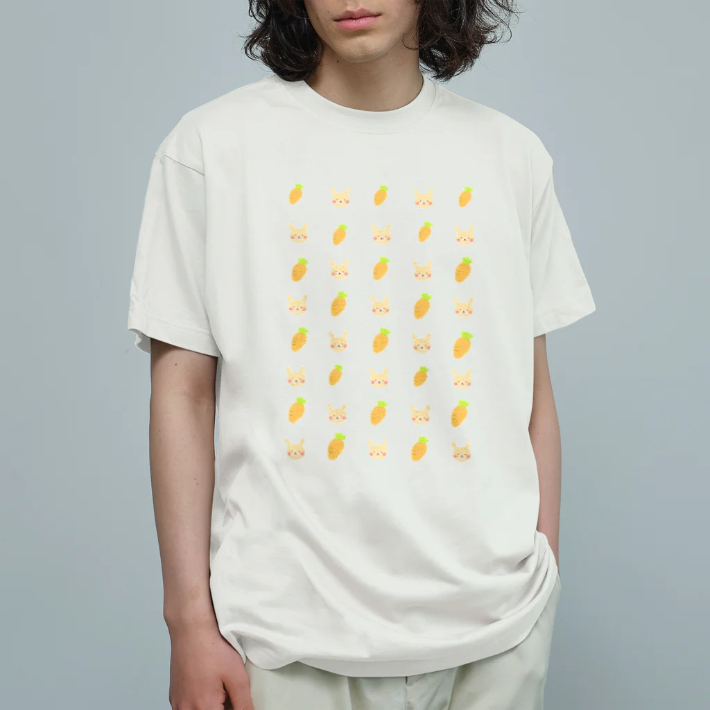 akiのうさぎとにんじん オーガニックコットンTシャツ