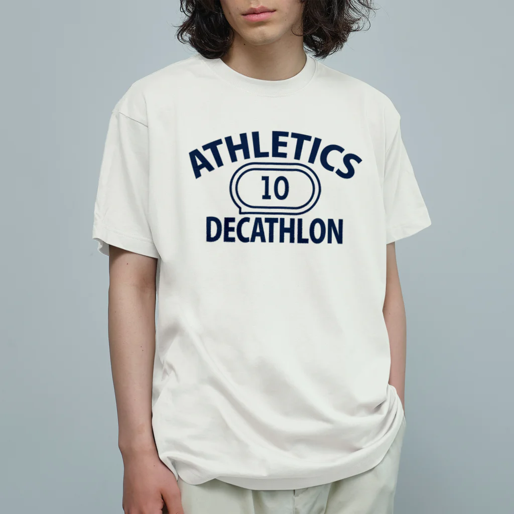 sports_tower スポーツタワーの十種競技・デカスロン・DECATHLON・じっしゅきょうぎ・二日間・10種・男子・女子・かっこいい・かわいい・選手・陸上部員・トレーニング・混成競技・確実・有望・応援・タイム・得点・入賞・実力 オーガニックコットンTシャツ