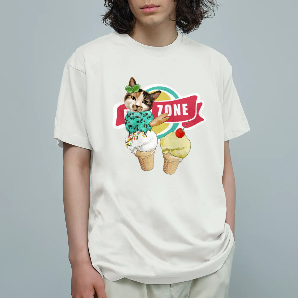 みきぞーん｜保護猫 ミッキー画伯と肉球とおともだちのmint Organic Cotton T-Shirt