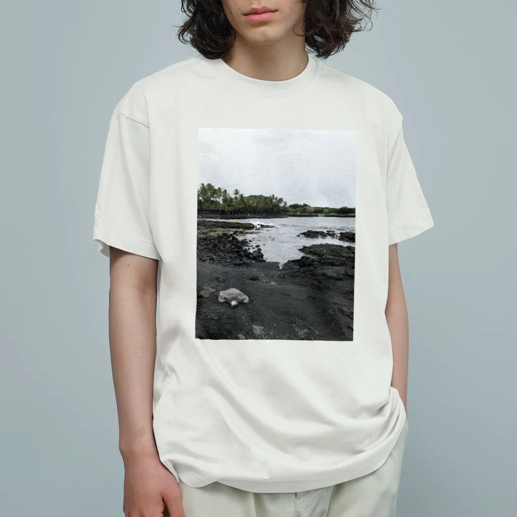 みちゅぱのハワイ島 ブラックビーチとウミガメ Organic Cotton T-Shirt
