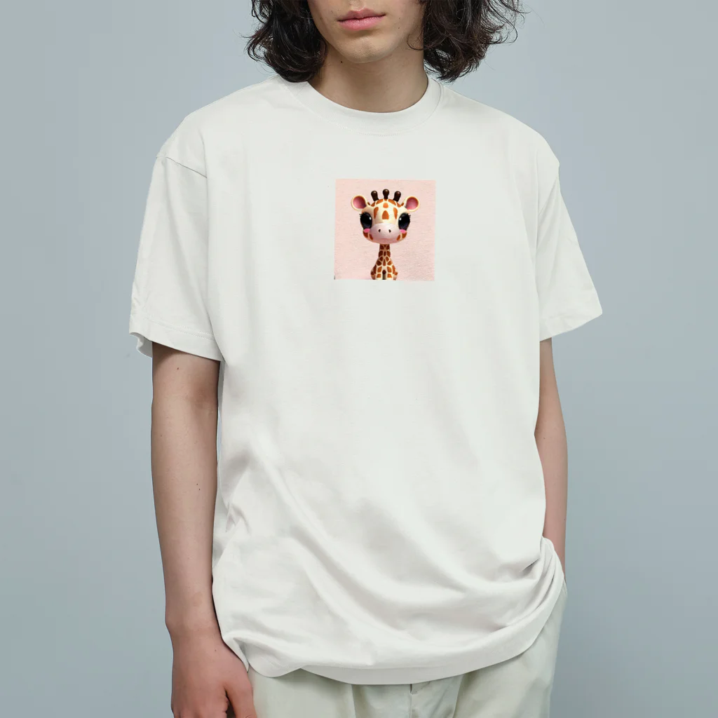 sweetsmailstudioの3Dイラストきりんさん オーガニックコットンTシャツ
