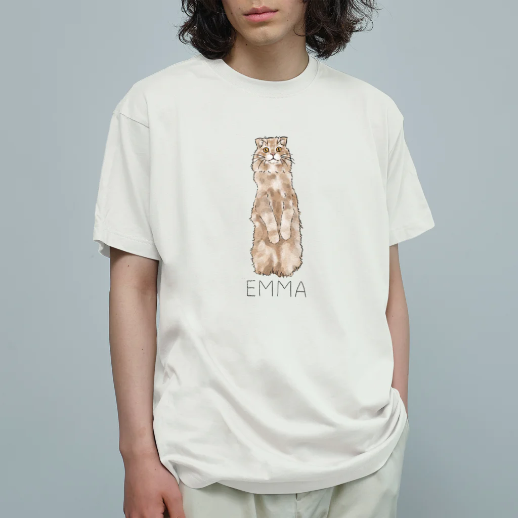 みきぞーん｜保護猫 ミッキー画伯と肉球とおともだちのemma オーガニックコットンTシャツ