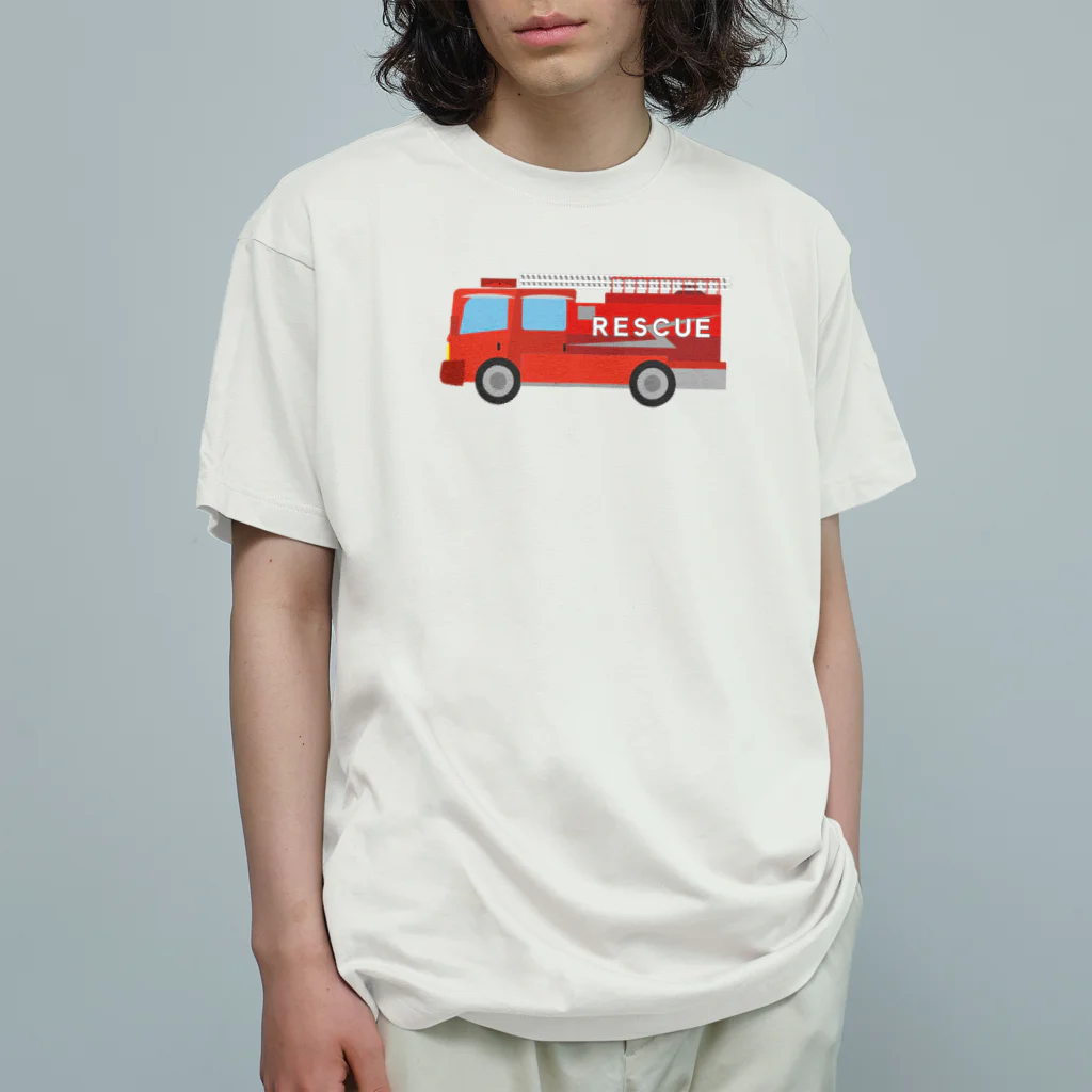 chicodeza by suzuriのレスキュー車 オーガニックコットンTシャツ