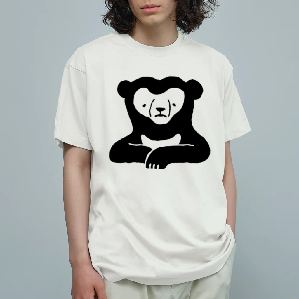 ナラティヴ・ラボ マーケットのくまざわくん（ブラックライン） Organic Cotton T-Shirt