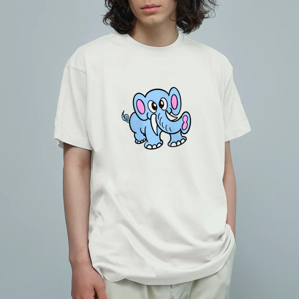 じゅうに（Jyuuni）の0001・青いぞうさん（じゅうにブランド） Organic Cotton T-Shirt