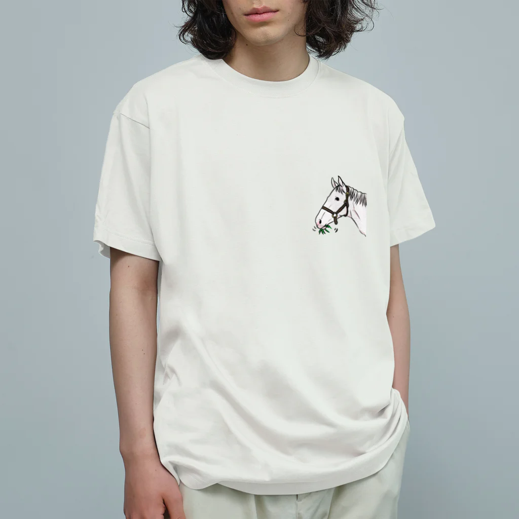 ユルークうーまショップのあし毛のモグモグ馬 Organic Cotton T-Shirt