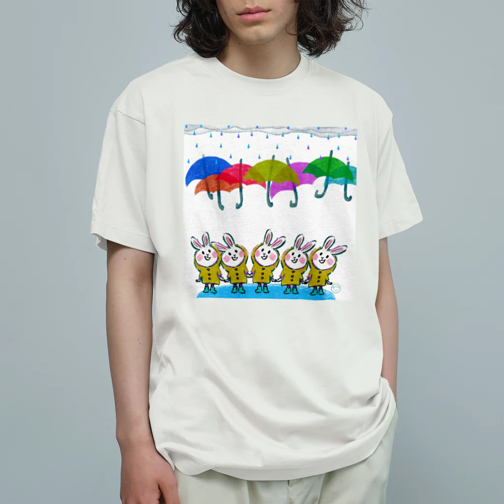 Yumi ＋ Artの雨のおさんぽ☂️ オーガニックコットンTシャツ
