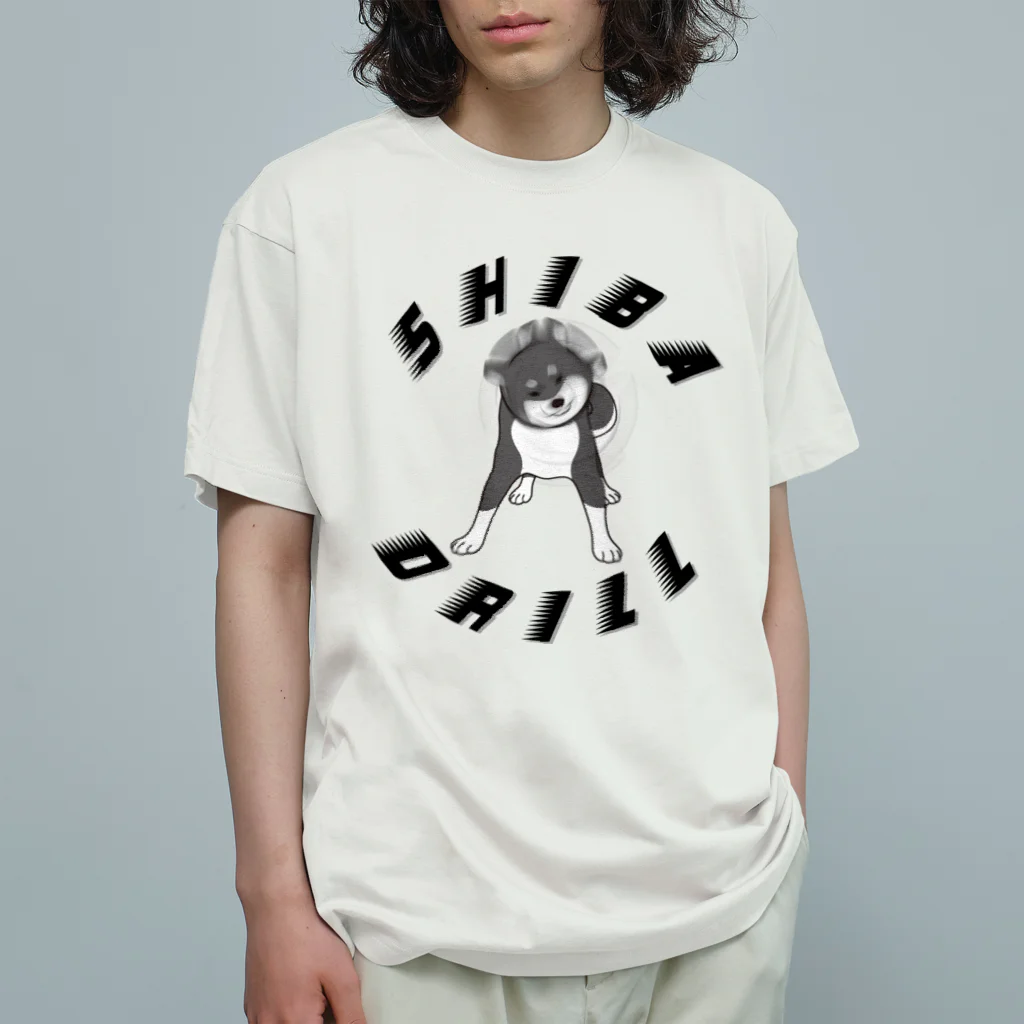 MessagEの黒柴ドリル オーガニックコットンTシャツ