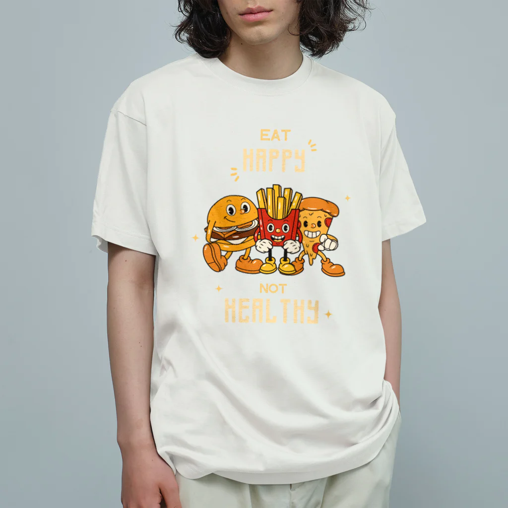 jamfish_goodiesのEAT HAPPY Organic Cotton T-Shirt