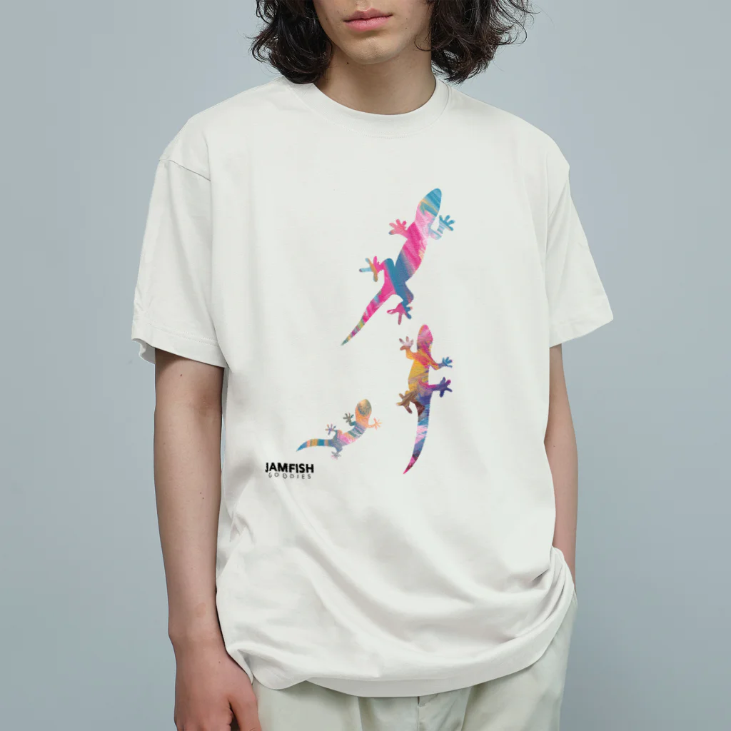 jamfish_goodiesのCOLORトカゲFAMILY オーガニックコットンTシャツ