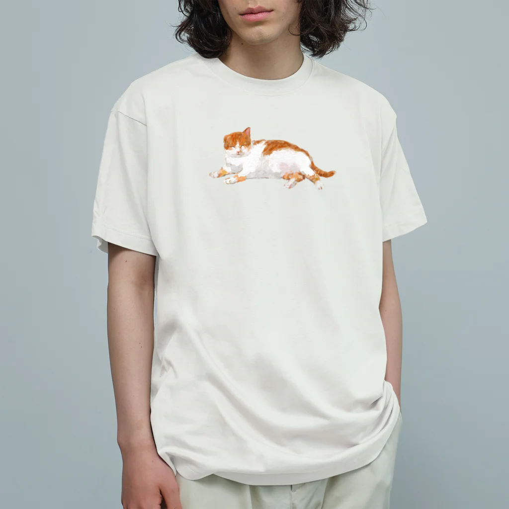 kopaさんと6匹の猫🐾にゃんこグッズのおみせのこはく オーガニックコットンTシャツ