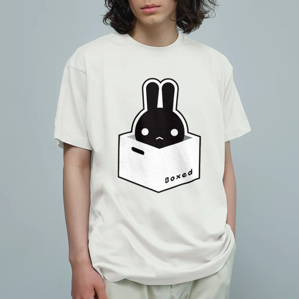 ツギハギ ニクの【Boxed * Rabbit】黒Ver Organic Cotton T-Shirt