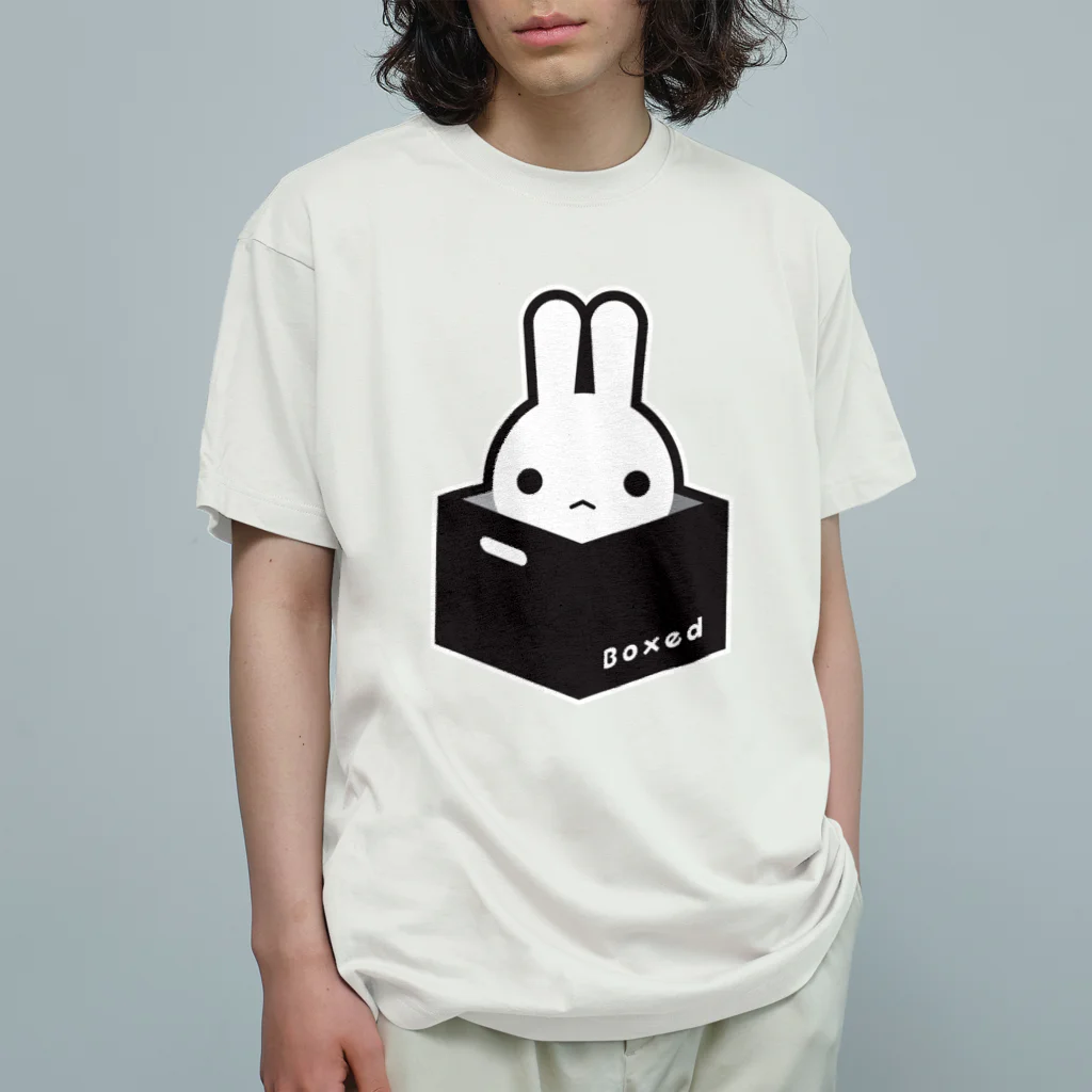 ツギハギ ニクの【Boxed * Rabbit】白Ver Organic Cotton T-Shirt