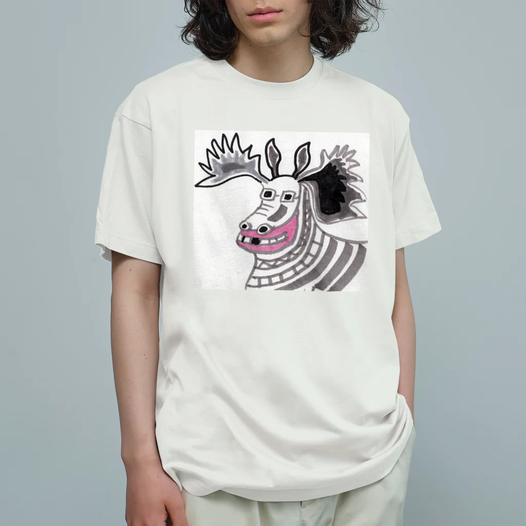 ゆるっと北欧デザイン♪Pahvi Elukat パフヴィ・エルカットのHirvi ひるゔぃ様　フィンランドの森の王様ヘラジカ Organic Cotton T-Shirt