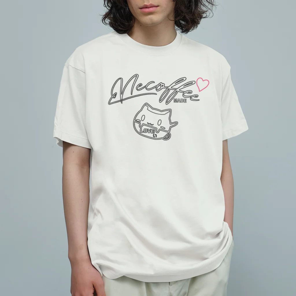 necoffeeのTシャツペット　ネコーヒーLOVEぃちゃん❤️ Organic Cotton T-Shirt