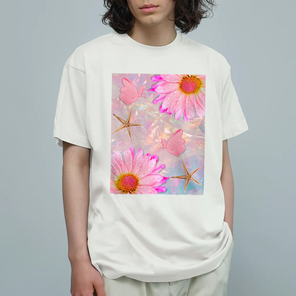 @supika_chan1の波紋に浮かぶ花 Organic Cotton T-Shirt