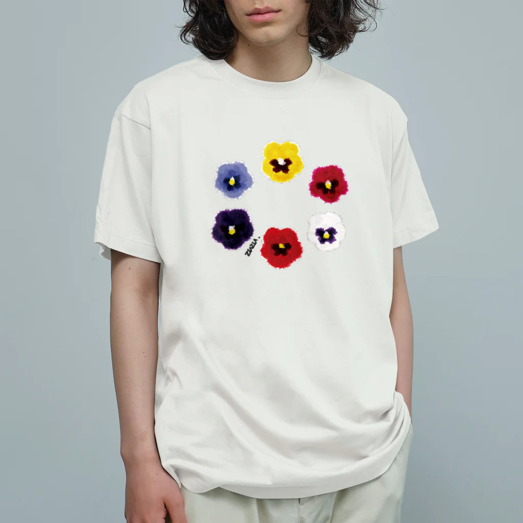 suisuiのパンジーたち Organic Cotton T-Shirt