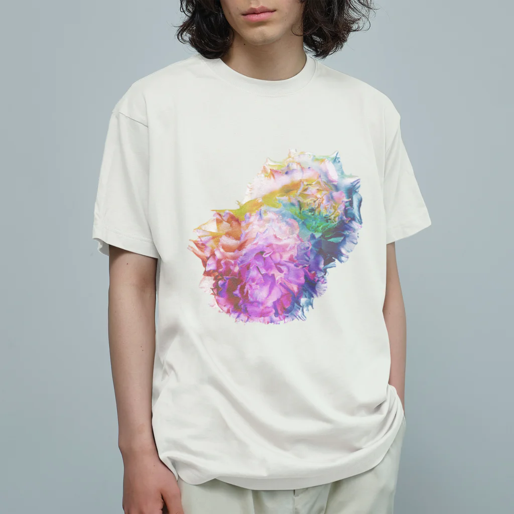 K_flowerのRainbow Carnation オーガニックコットンTシャツ