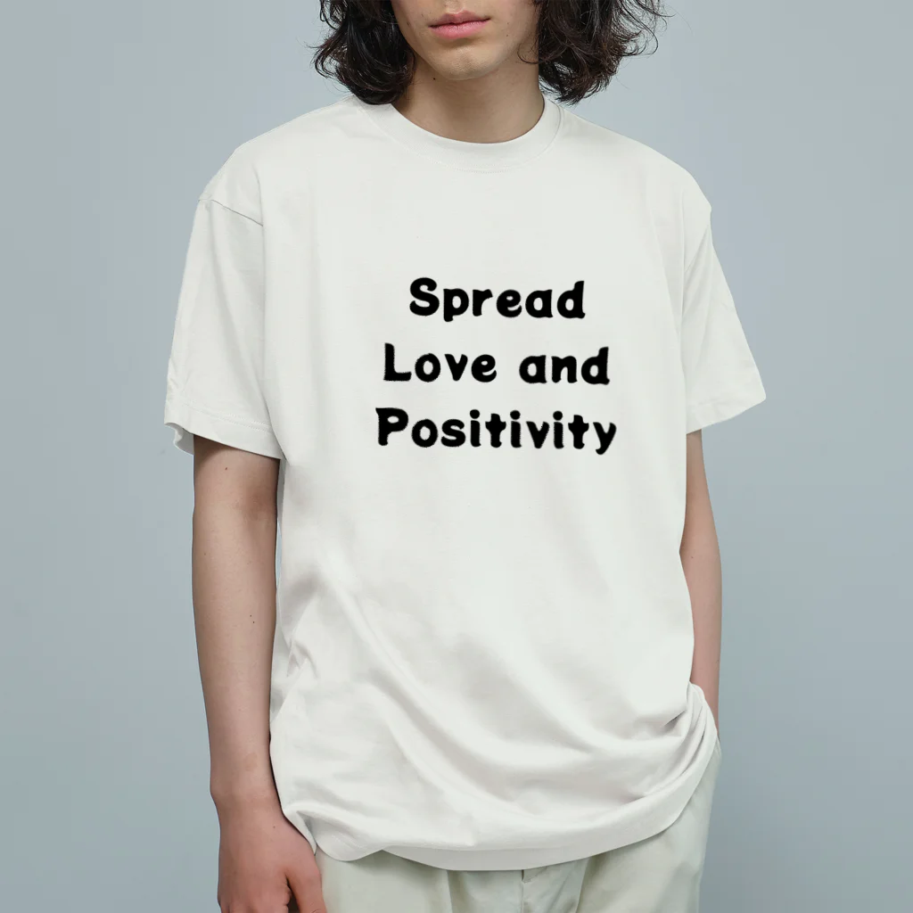 ミラくまのSpread Love and Positivity　愛とポジティブさを広めよう オーガニックコットンTシャツ