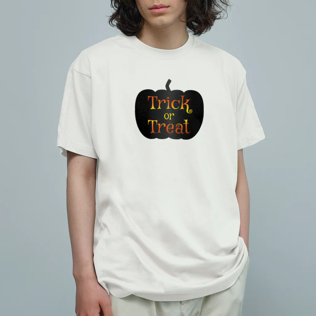 Drecome_Designのトリックオアトリートカボチャ Organic Cotton T-Shirt