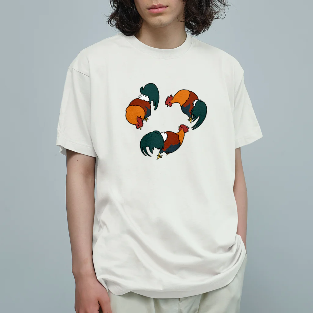 しもべ(鶏勉強中)の三つ巴郡上地鶏 Organic Cotton T-Shirt