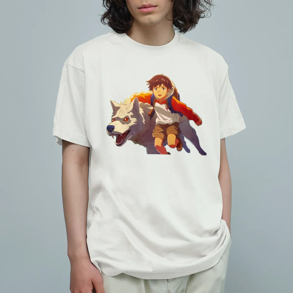 桜音ことこ企画の少年とオオカミの追跡 Organic Cotton T-Shirt