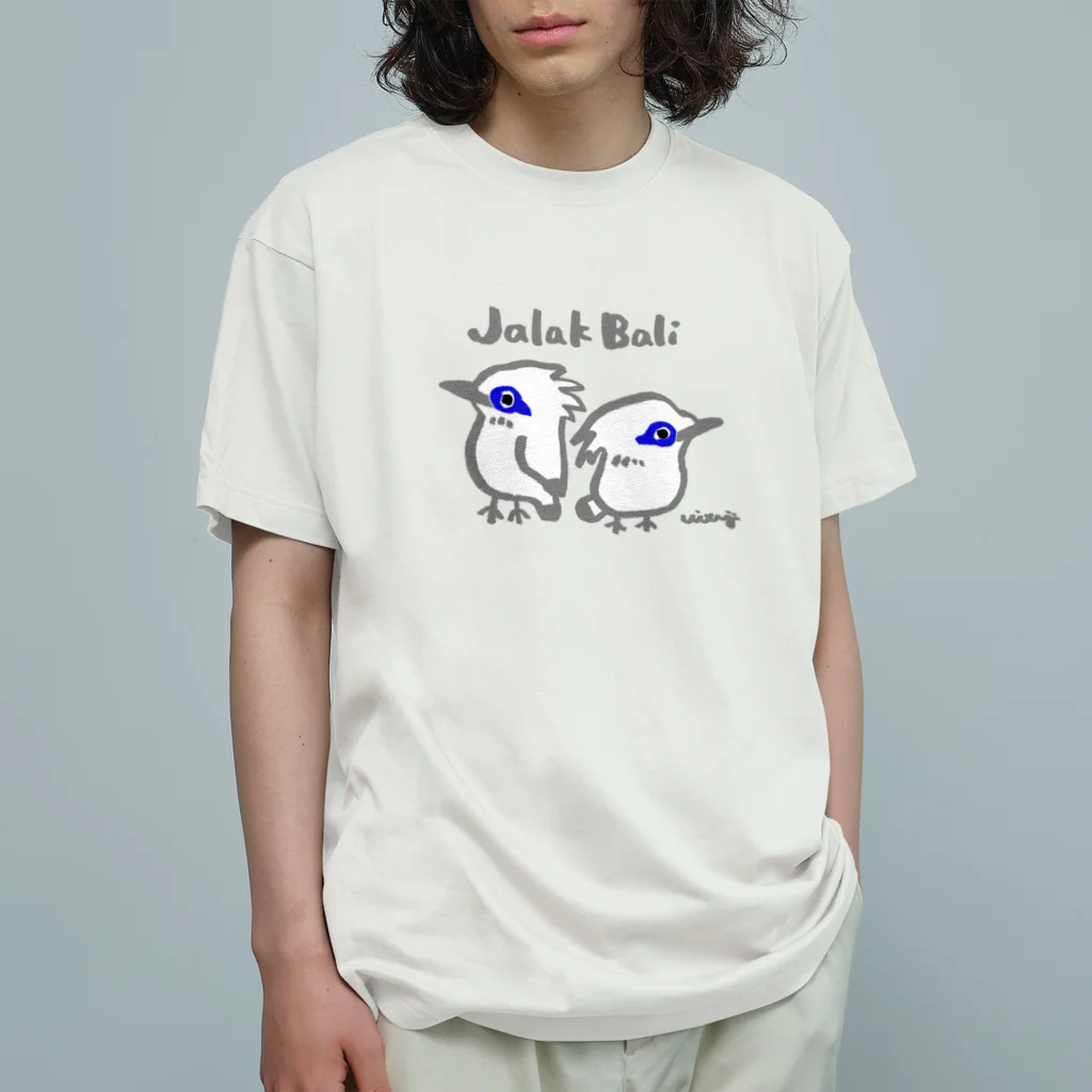 ルリbaliのカンムリシロムク オーガニックコットンTシャツ