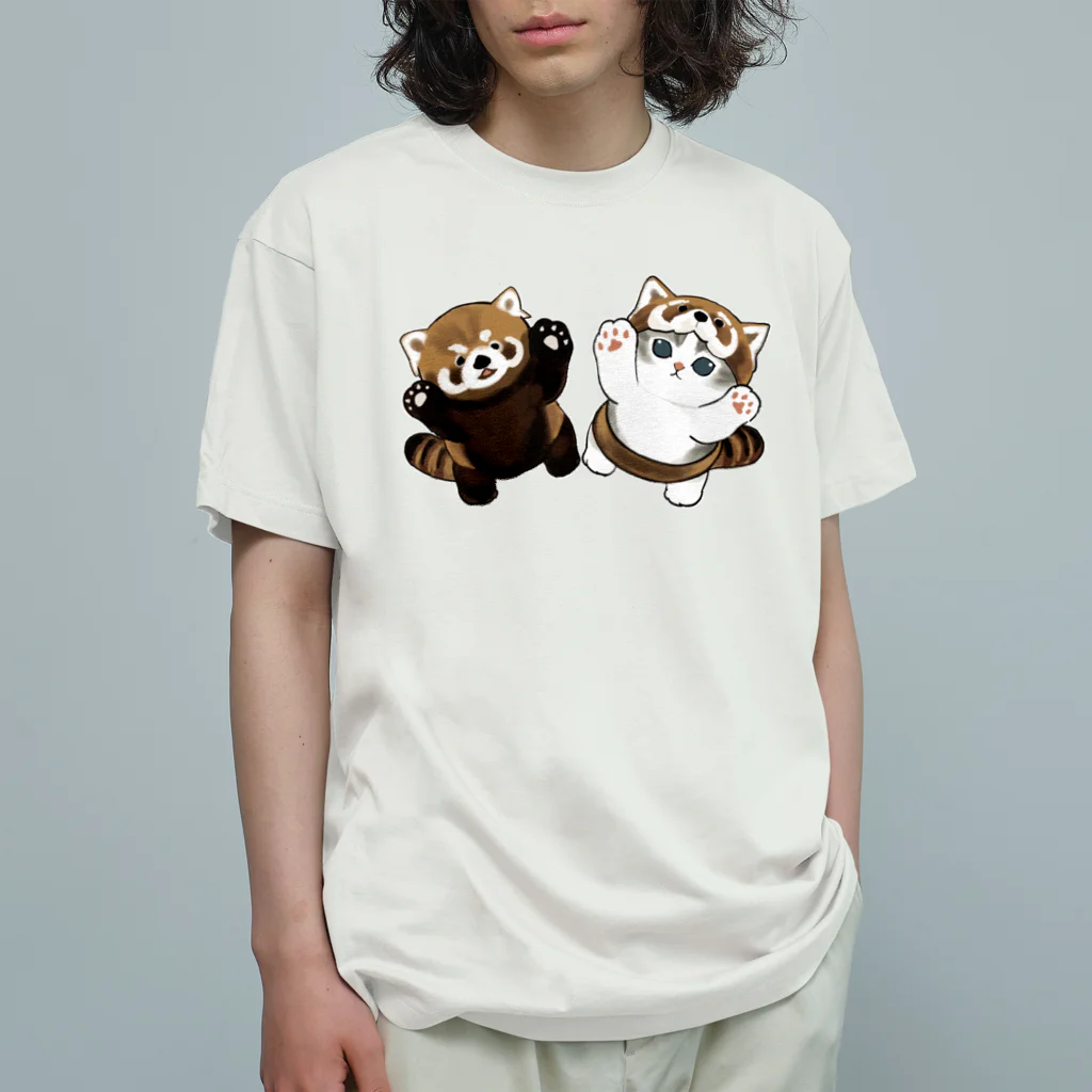 mofusandのレッサーパンダにゃん オーガニックコットンTシャツ