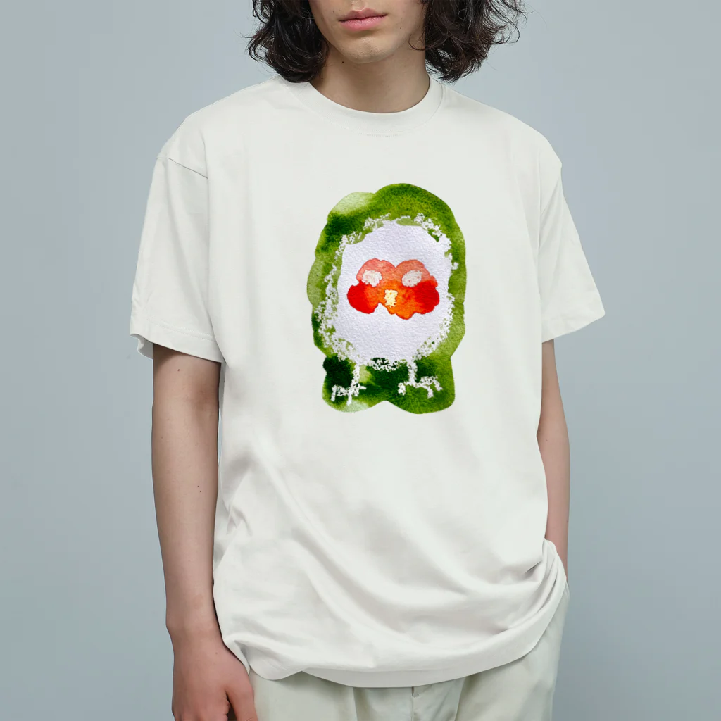 ぽぽっとツイてるのOWLくん(フクロウ) オーガニックコットンTシャツ