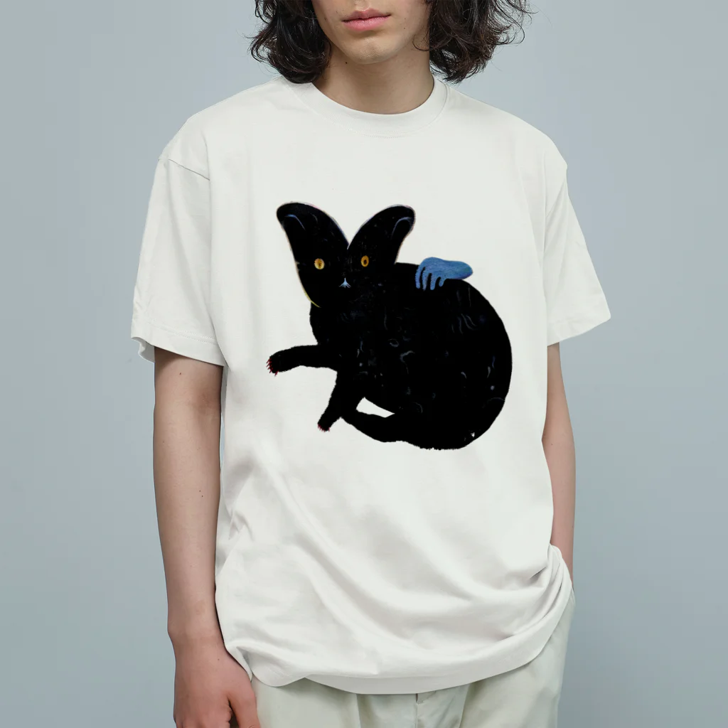 野口清村 / Noguchi Shimuraの撫で猫 オーガニックコットンTシャツ