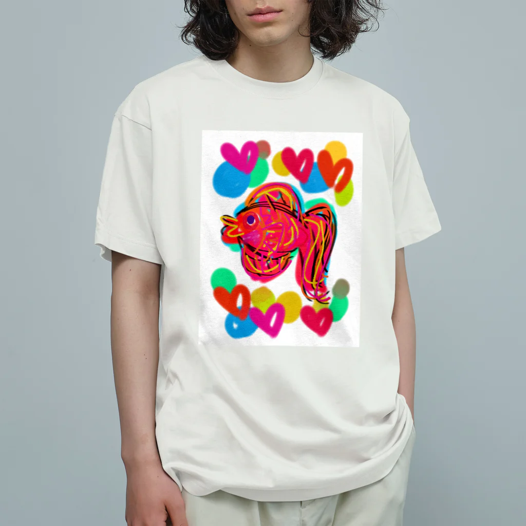 MAのカラフル金魚 Organic Cotton T-Shirt